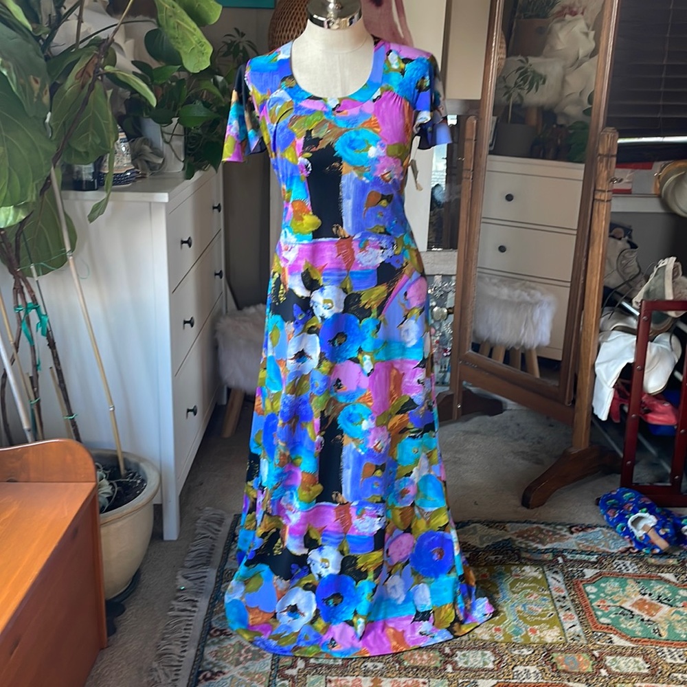Vintage bright colorful dress